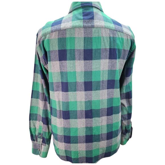 UNTUCKit Flannel Shirt Mens XL Green Blue Plaid Button-Up Cotton Outdoor Hunting - Picture 3 of 12